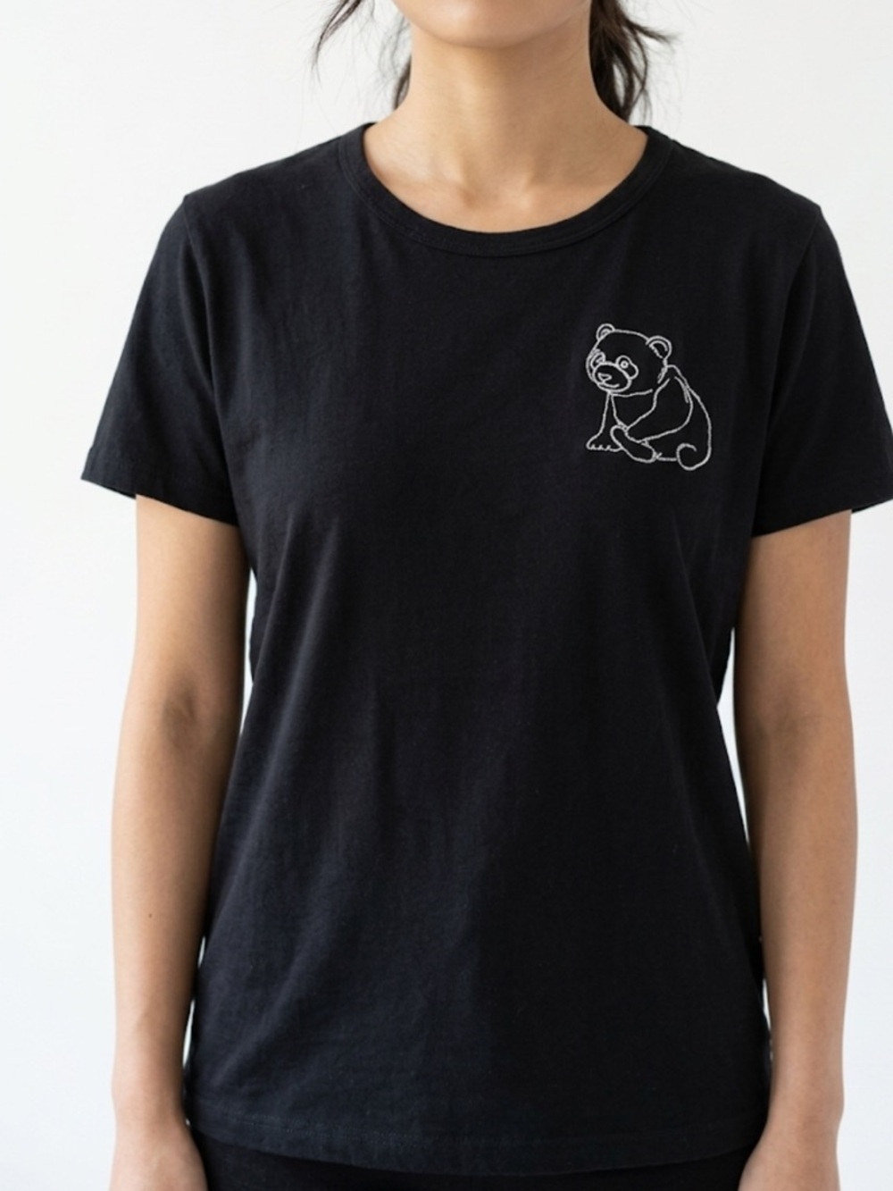 Swarovski Panda Graphic Tee – Size L | 100% Cotton | Crystal Embellished |